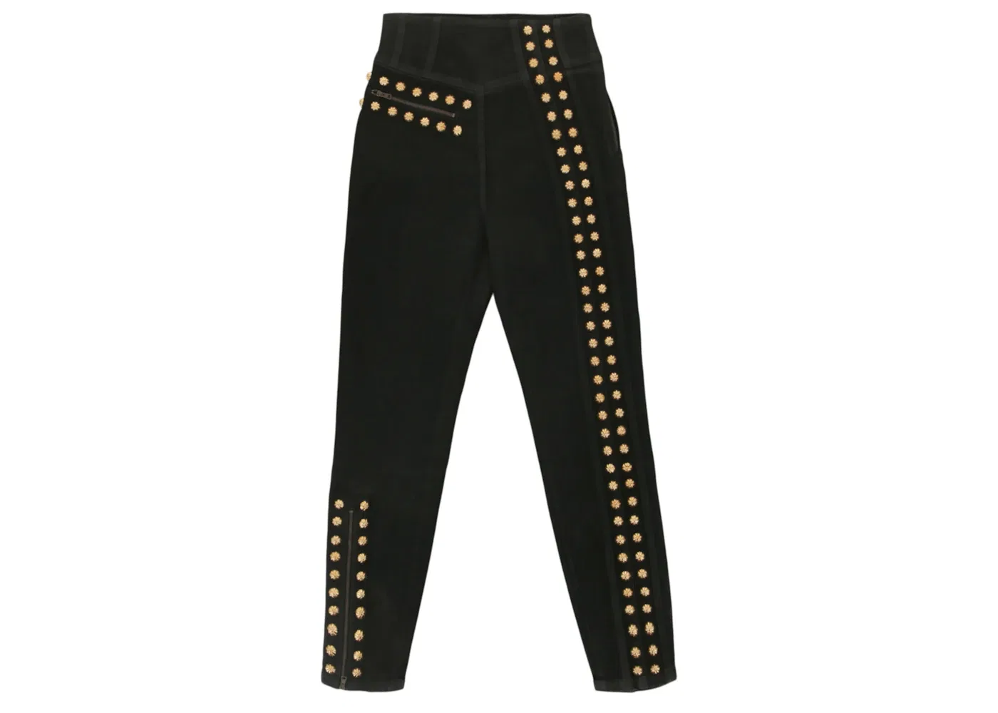 Женские джинсы с отделкой шипами Pant with Studs Gucci, Black Gold