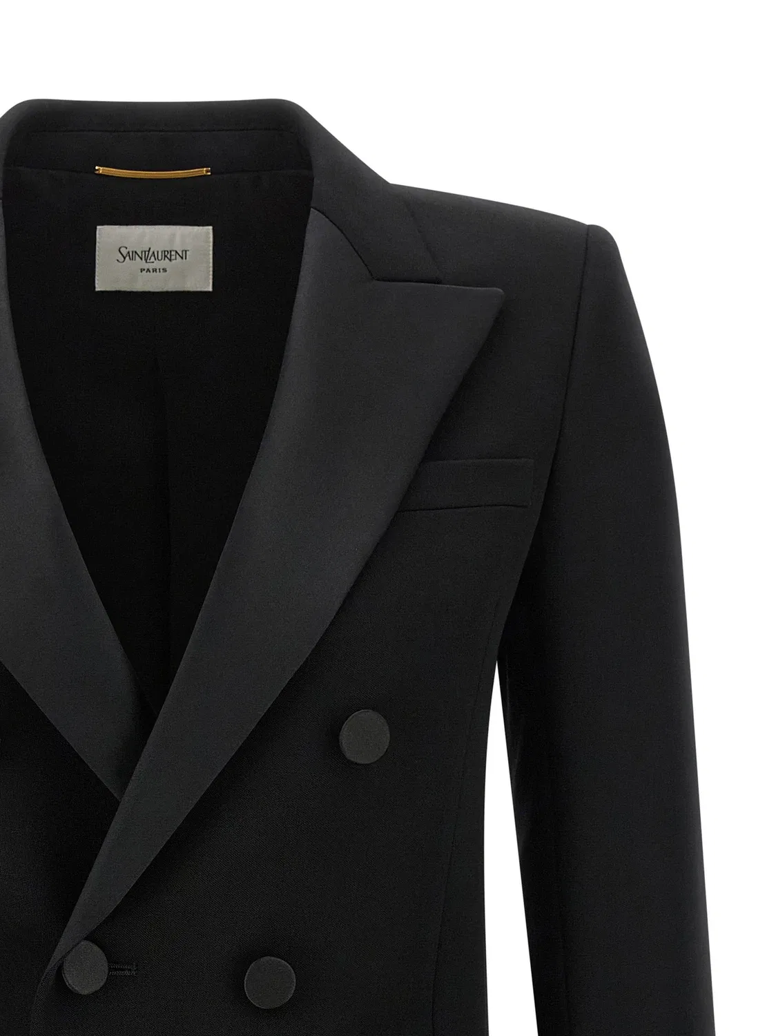 Пиджак с атласными лацканами SAINT LAURENT, черный — фото 3