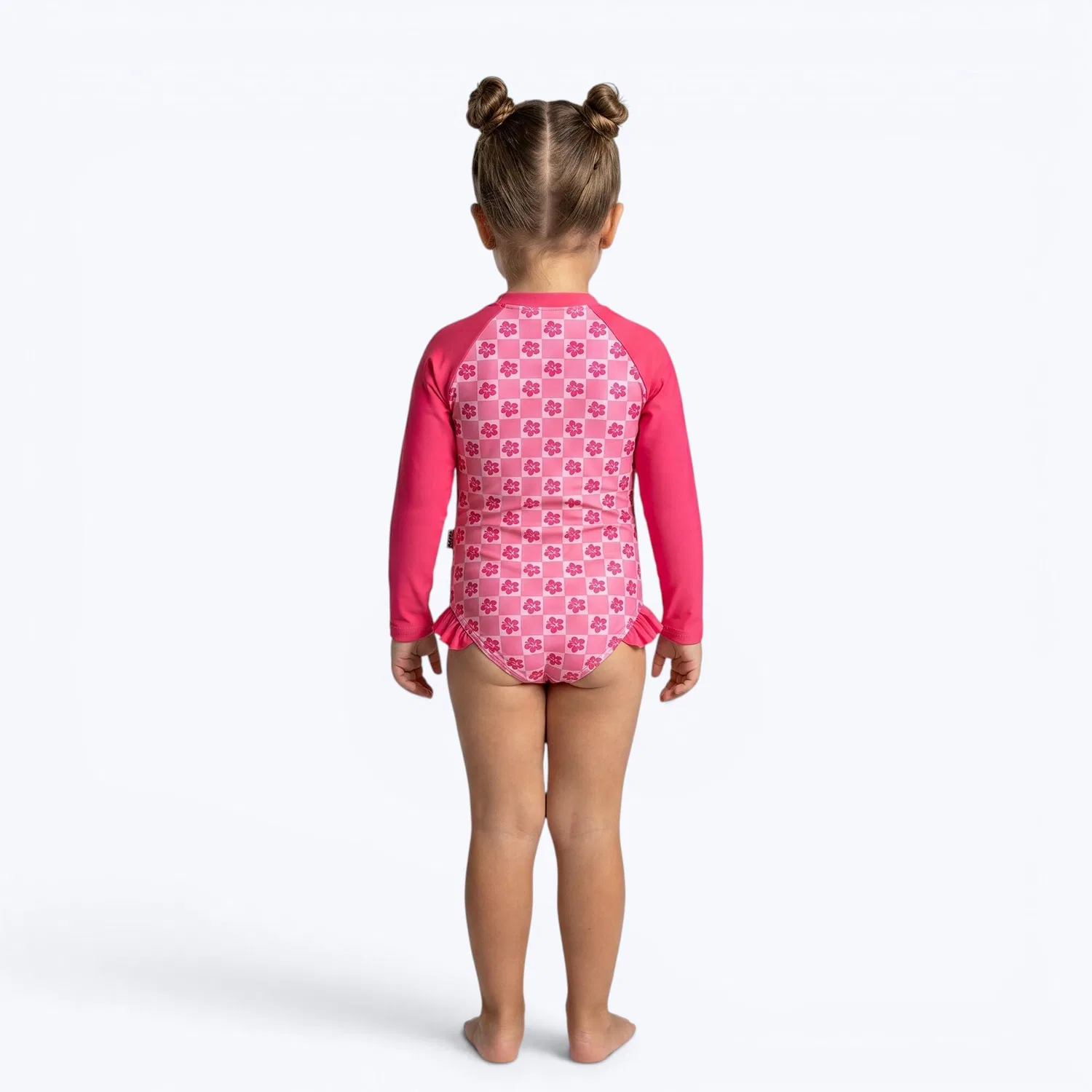 Детский купальник с длинным рукавом Chequered Hibiscus Kahuna Kids, Rosa — фото 2