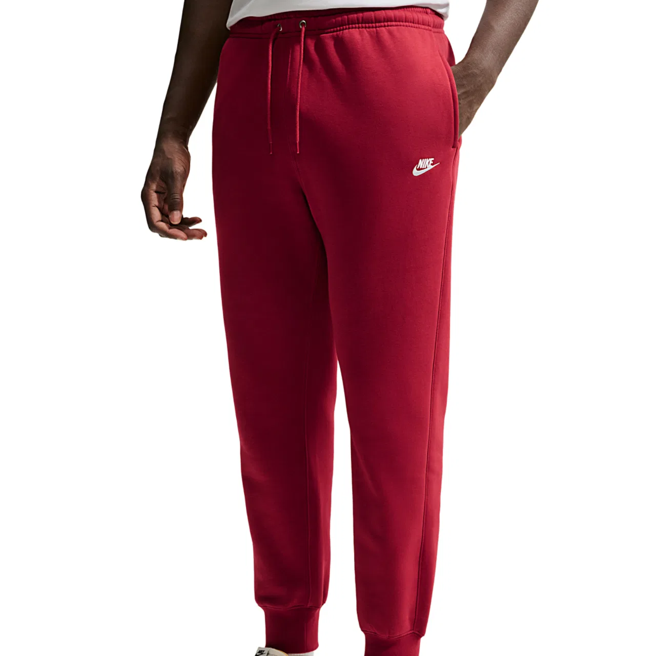 Мужские спортивные брюки из хлопка с полиэстером Nike Club Joggers, Tough Red/White