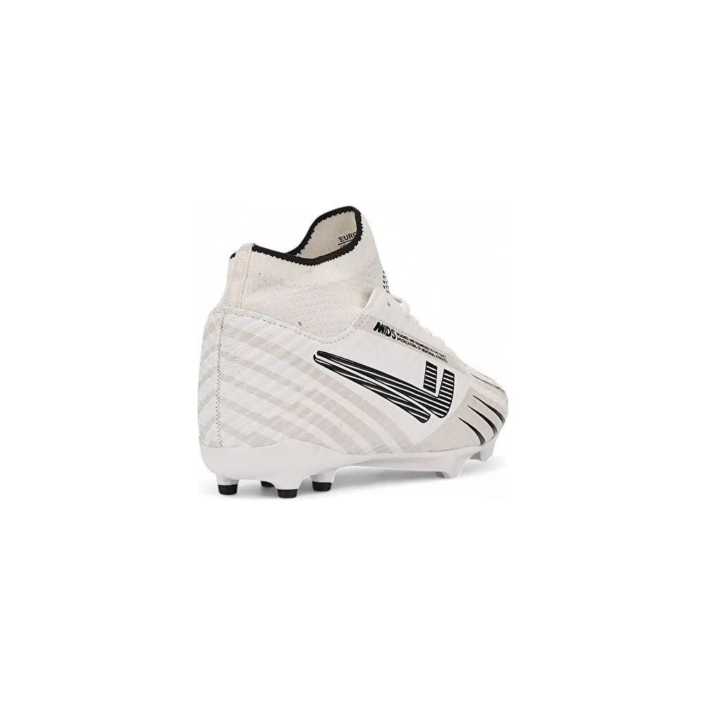 Детские футбольные бутсы с высоким голенищем, шнуровка, White Black Patterned Müge Spor Giyim — фото 4