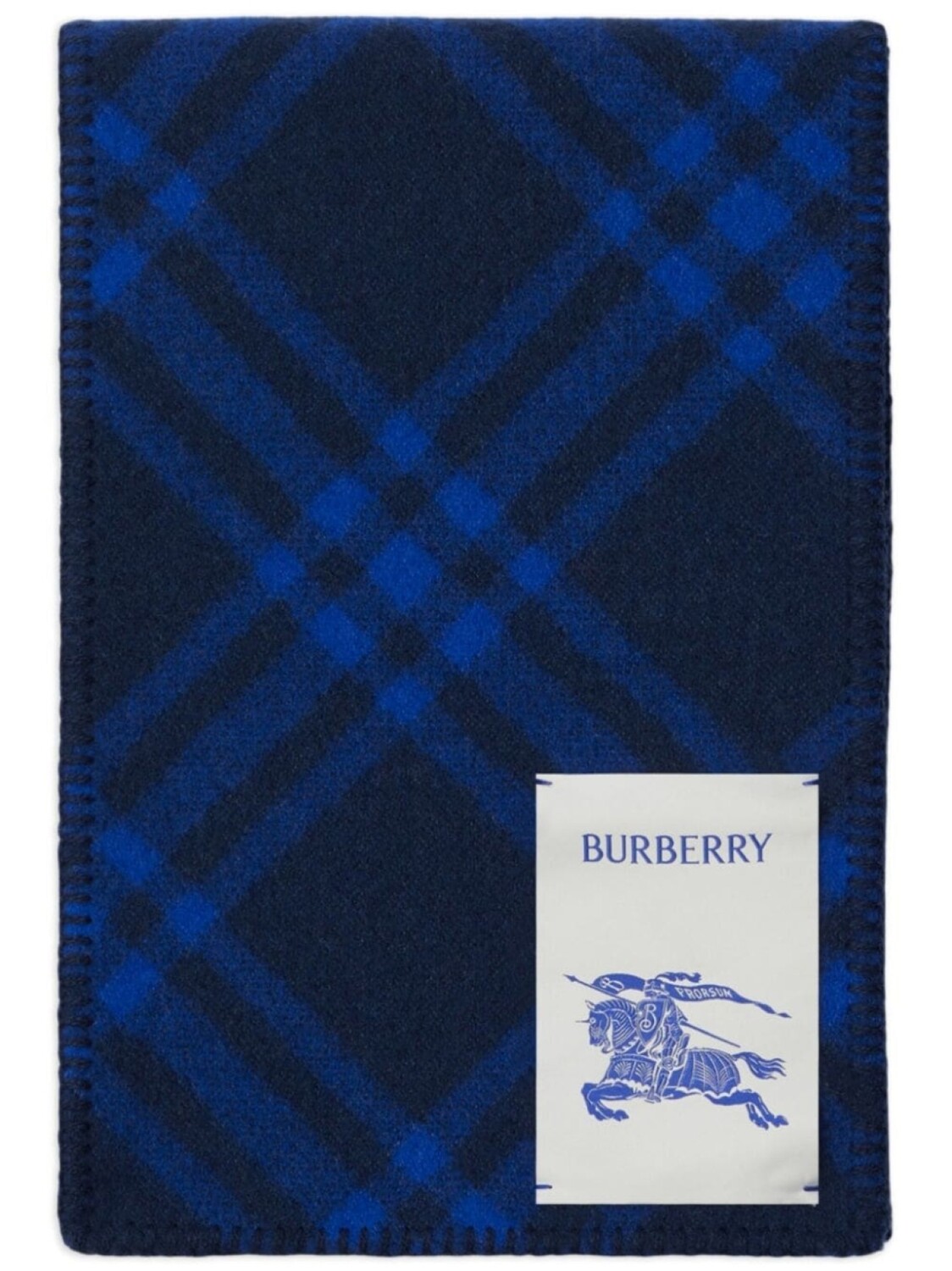 

Burberry шерстяной шарф с нашивкой-логотипом, синий