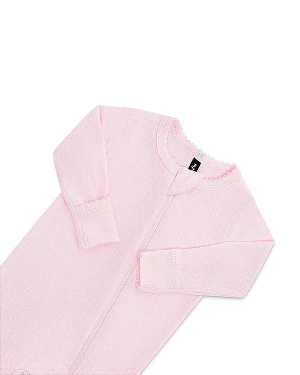 Детский комбинезон с принтом Pointelle Zippered Footie Kyte Baby, Sakura — фото 3