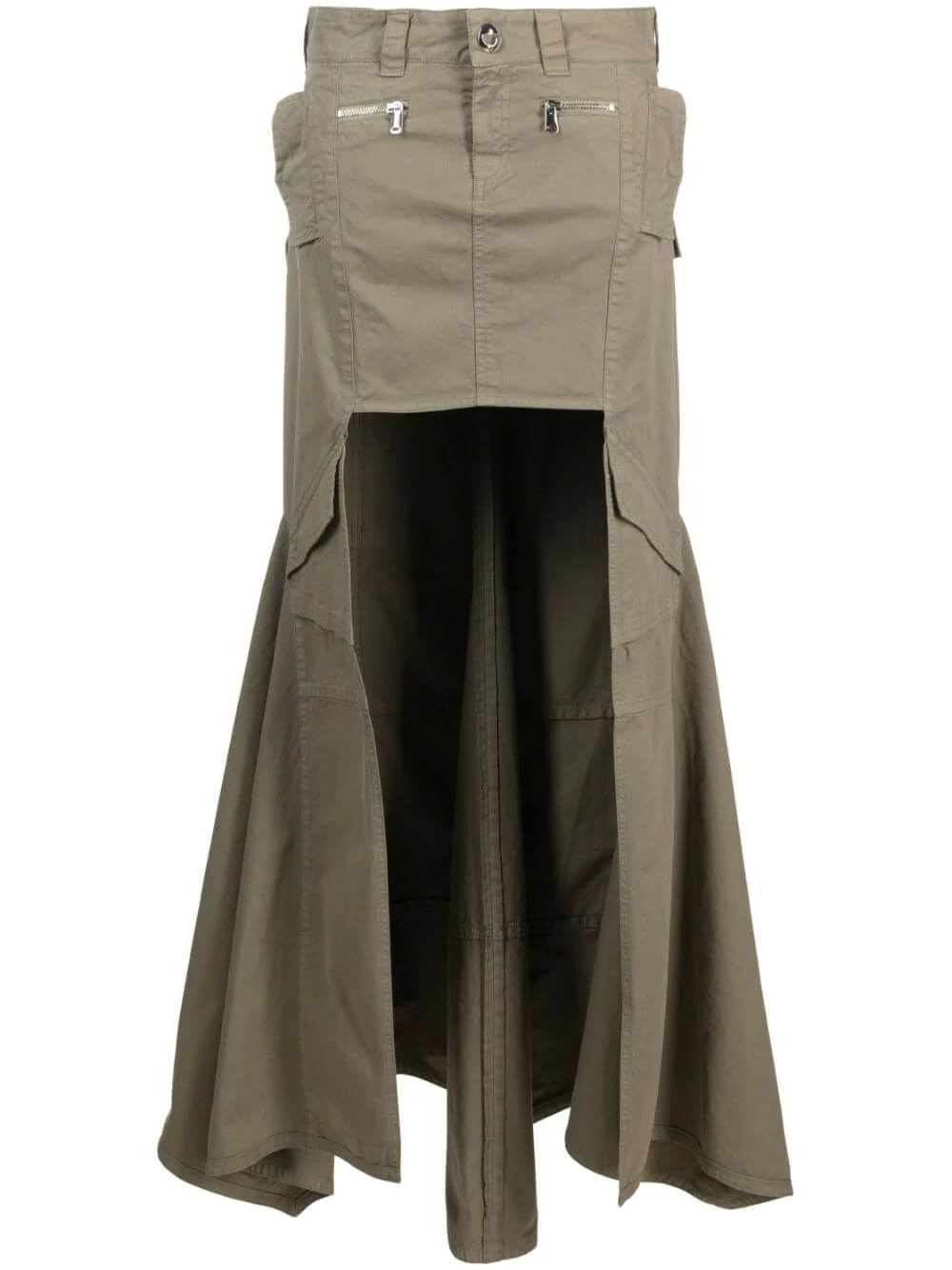 Юбка Coperni Paneled Cargo Maxi, хаки - фото