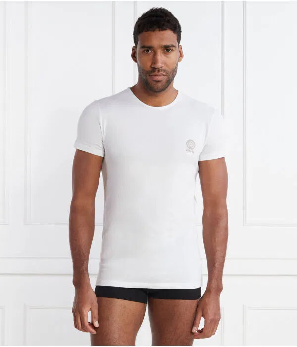 Мужская футболка хлопковая с принтом T-Shirt Versace, белый — фото 3
