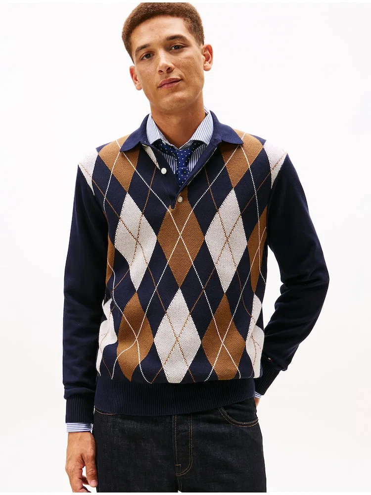 Свитер с аргайл-узором TOMMY HILFIGER, Navy