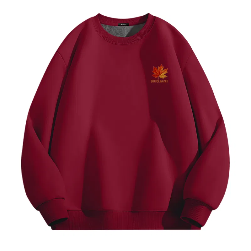 Детский свитшот с начесом Maple Leaf Gradient Chest Logo, MINISO, Burgundy (Fall Winter Fleece-Lined)