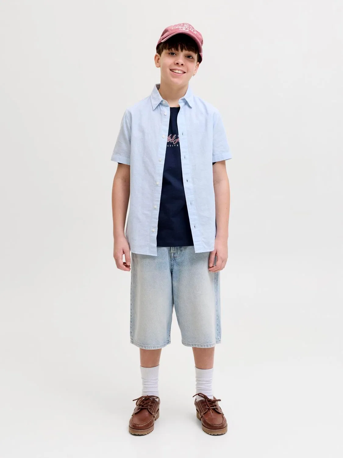 Шорты джинсовые свободного кроя Ron JACK & JONES JUNIOR, синий — фото 3