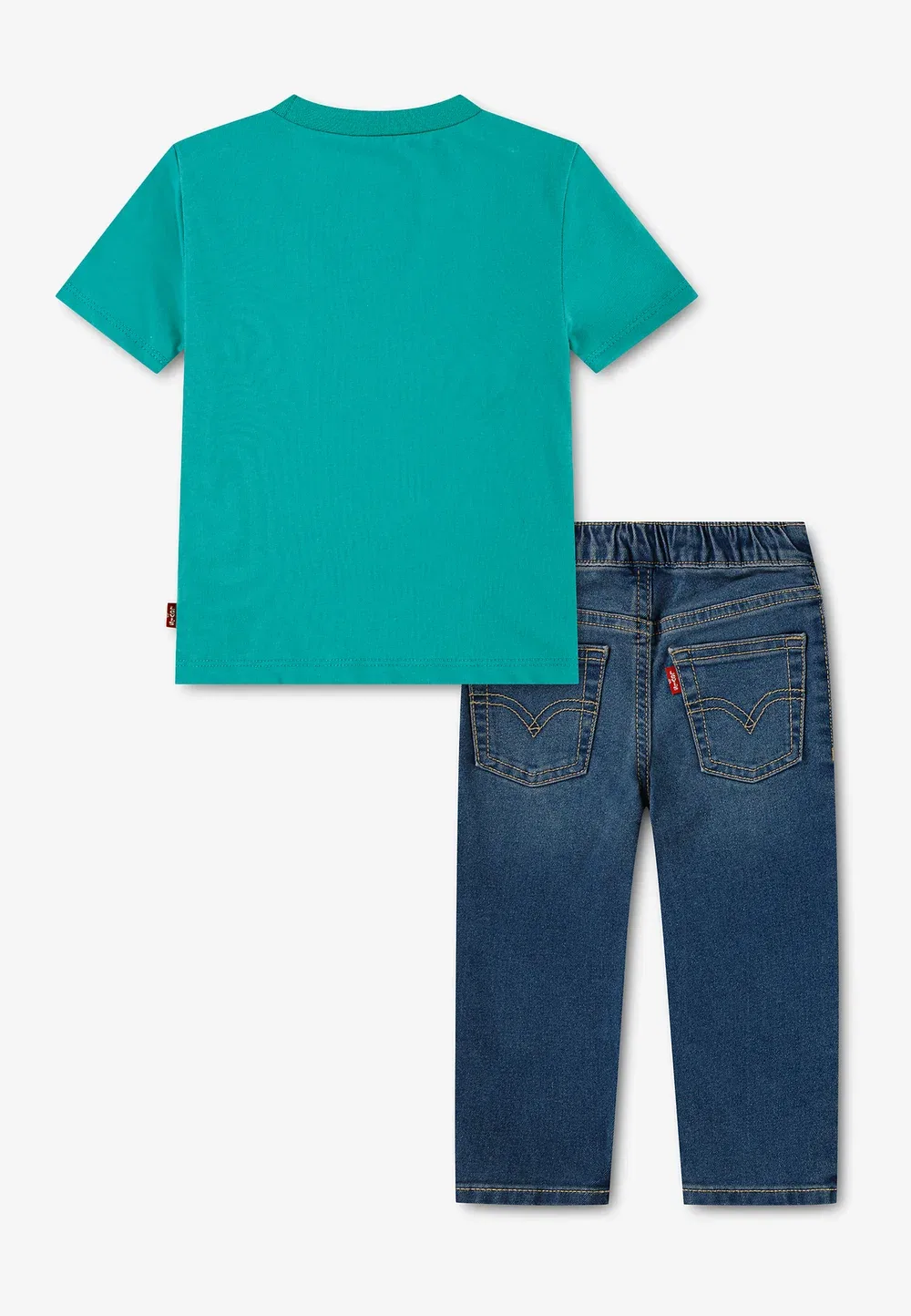 Комплект из футболки и джинсовых брюк с принтом Levi'S, Porcelain Green — фото 2