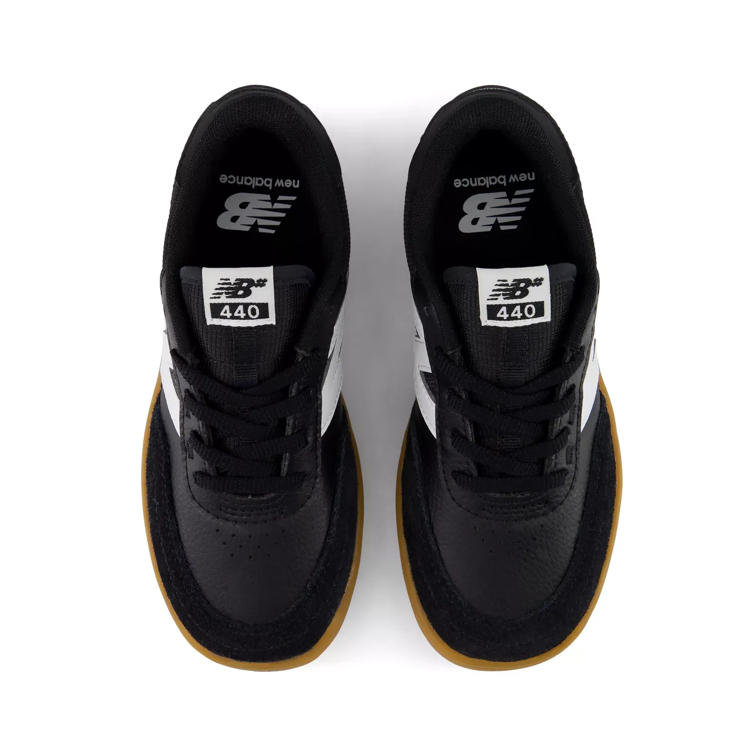 Детские кроссовки с шнуровкой 440v2 New Balance, Black With White — фото 4
