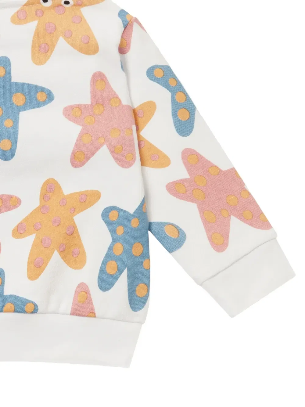 Свитшот с принтом морских звезд Stella McCartney Kids, белый — фото 4