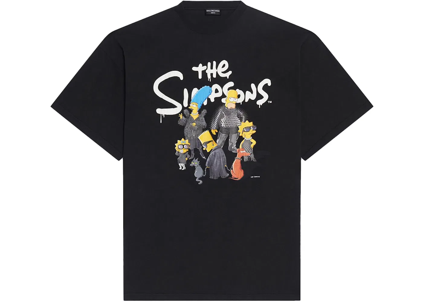 Мужская футболка оверсайз Balenciaga x The Simpsons, Black
