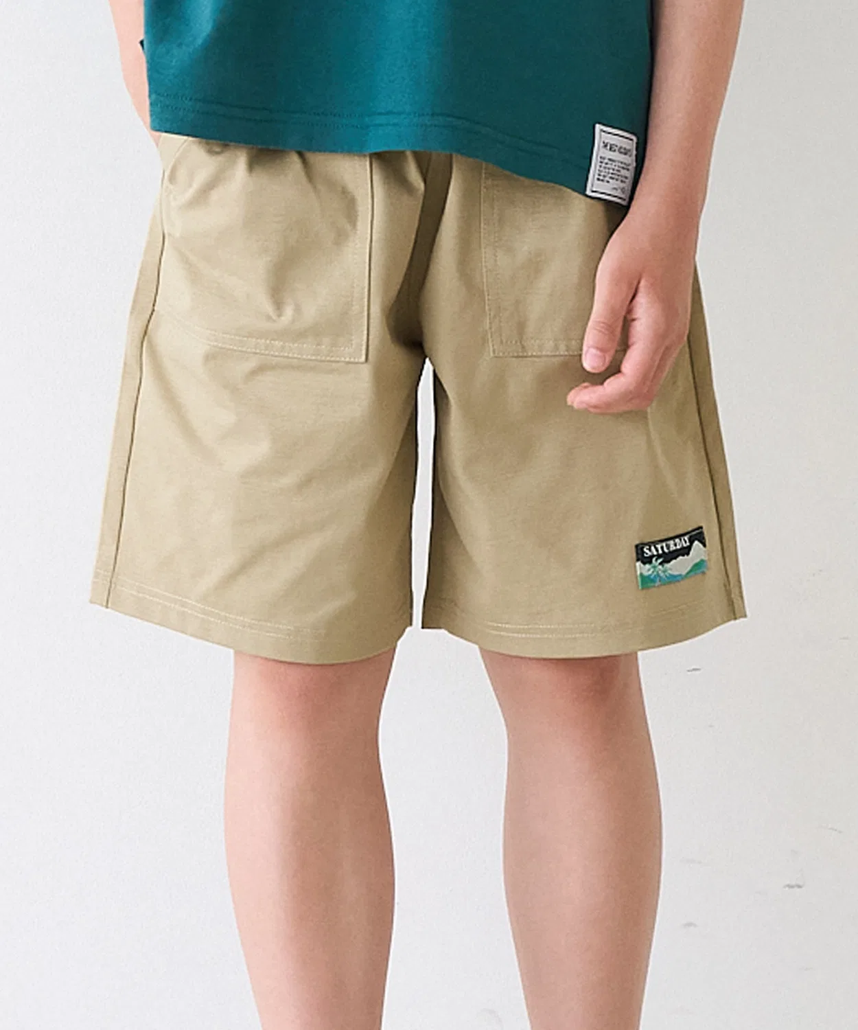 Coca(coca) Детские шорты с принтом Logo Name Half Pants coca, Beige