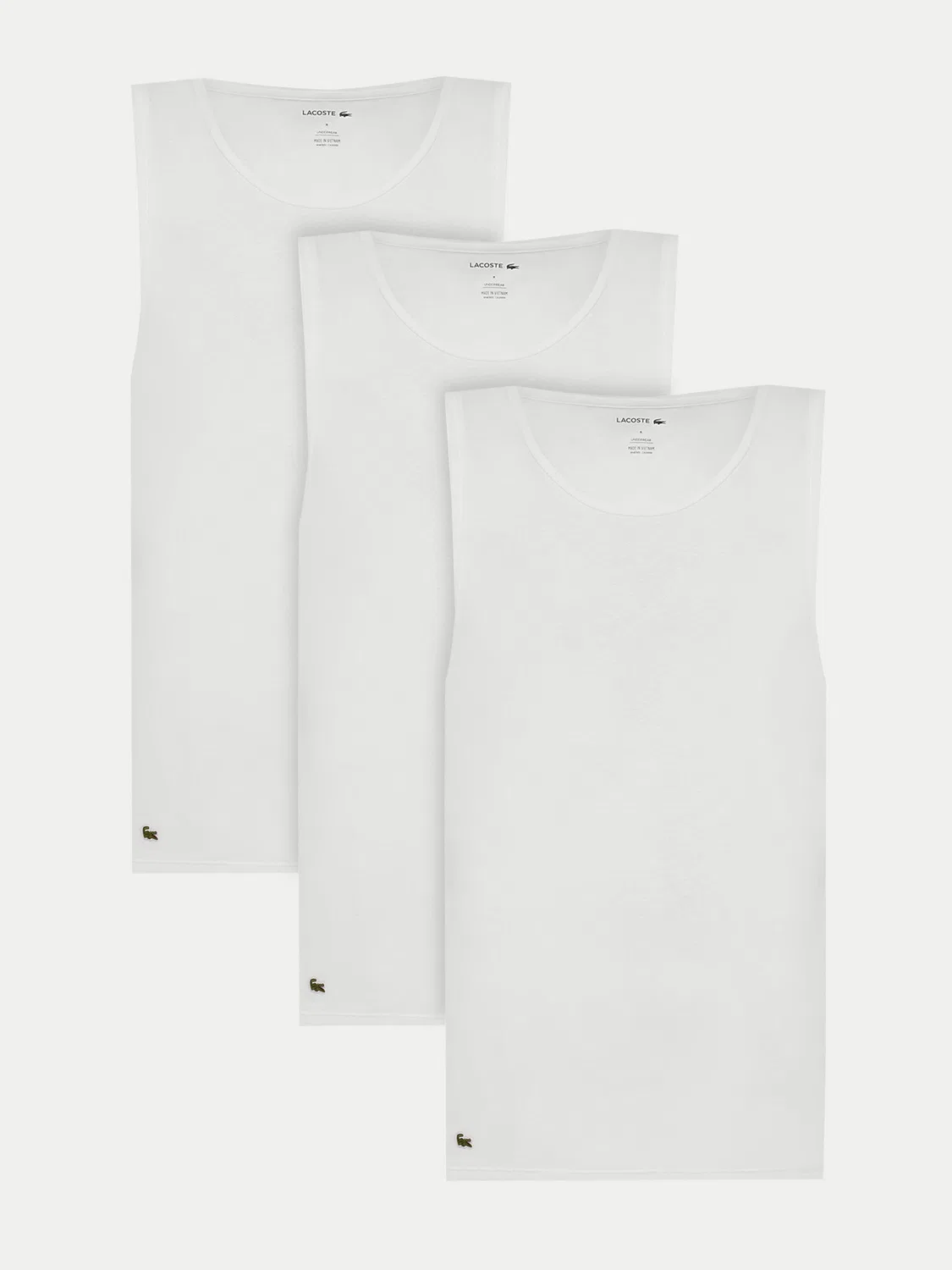 Мужской комплект из майки и топа стандартного кроя Lacoste, белый