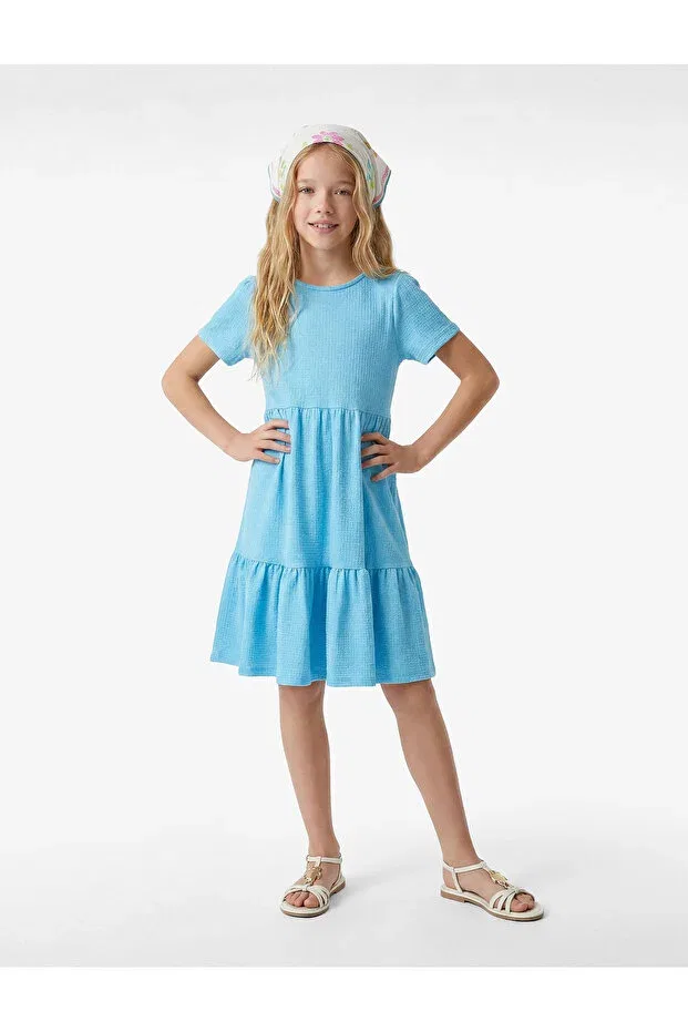 Детское платье для девочек с коротким рукавом Koton, Blue