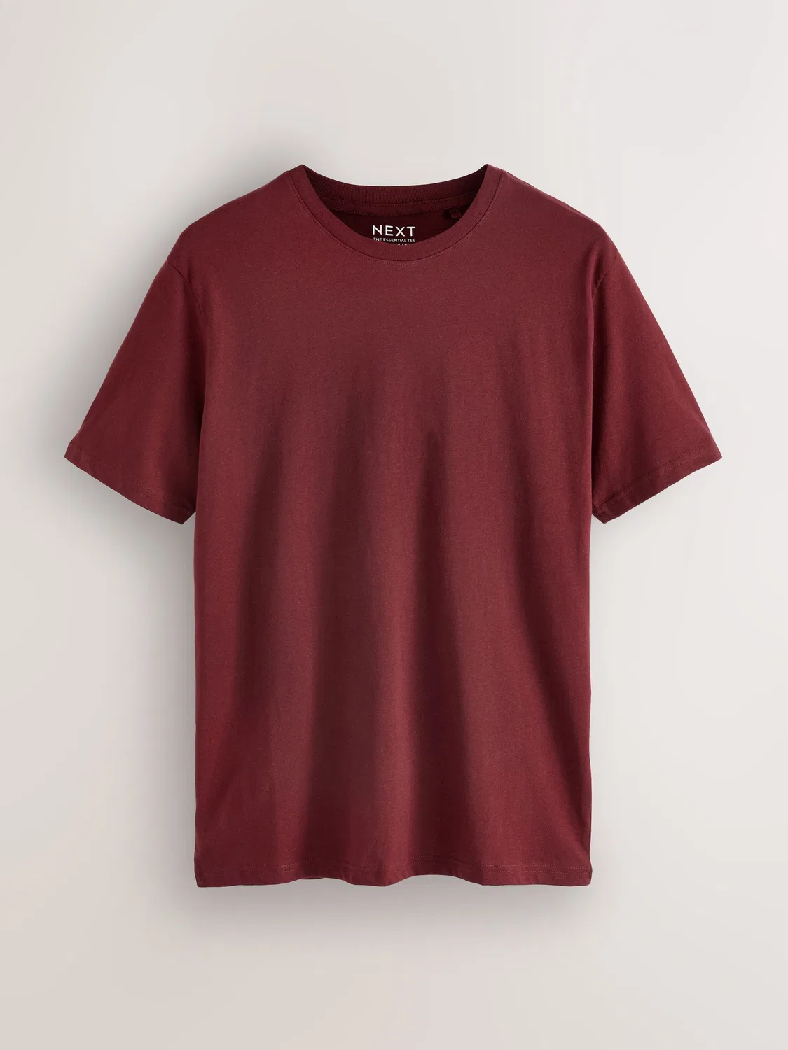 Футболка с круглым вырезом, Regular Fit, Essential Next, красно-бордовый — фото 4