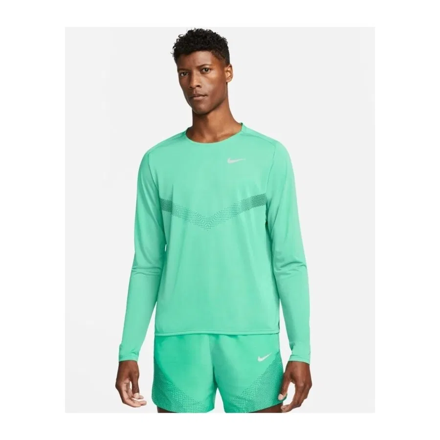 Мужская длинная футболка Dri-Fit Run Division Rise 365 Nike, Зеленый
