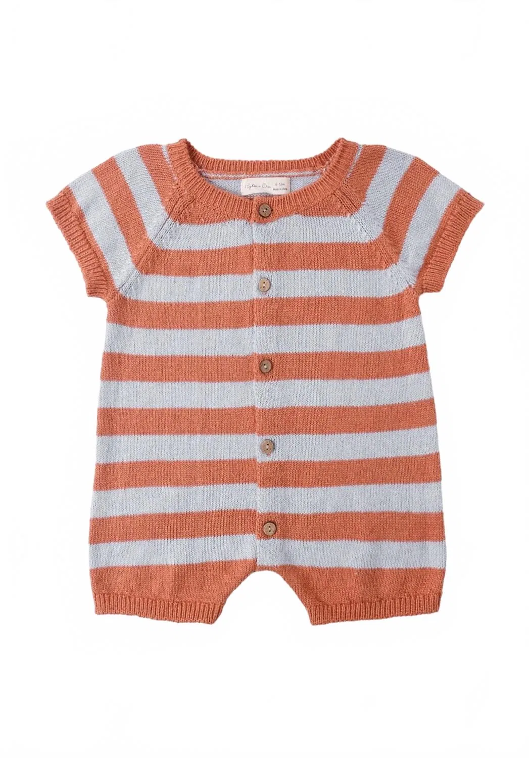 Детский боди-комбинезон вязаный с принтом Liam Knit Romper Rylee + Cru, Americana Stripe — фото 4