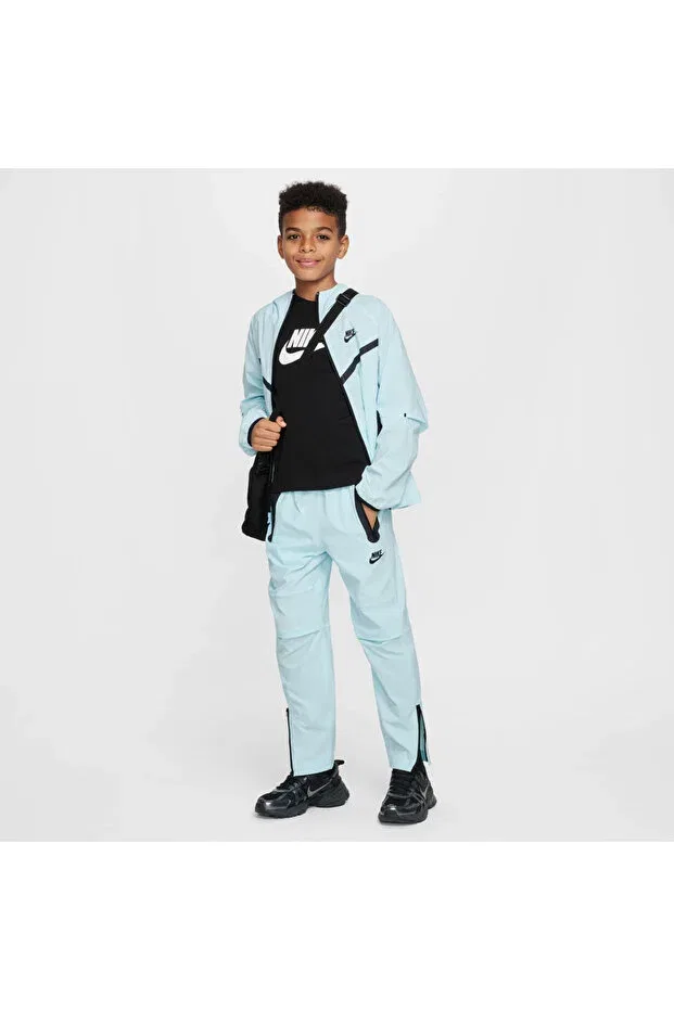 Детские спортивные штаны для девочек с принтом Nike, Light Blue — фото 4