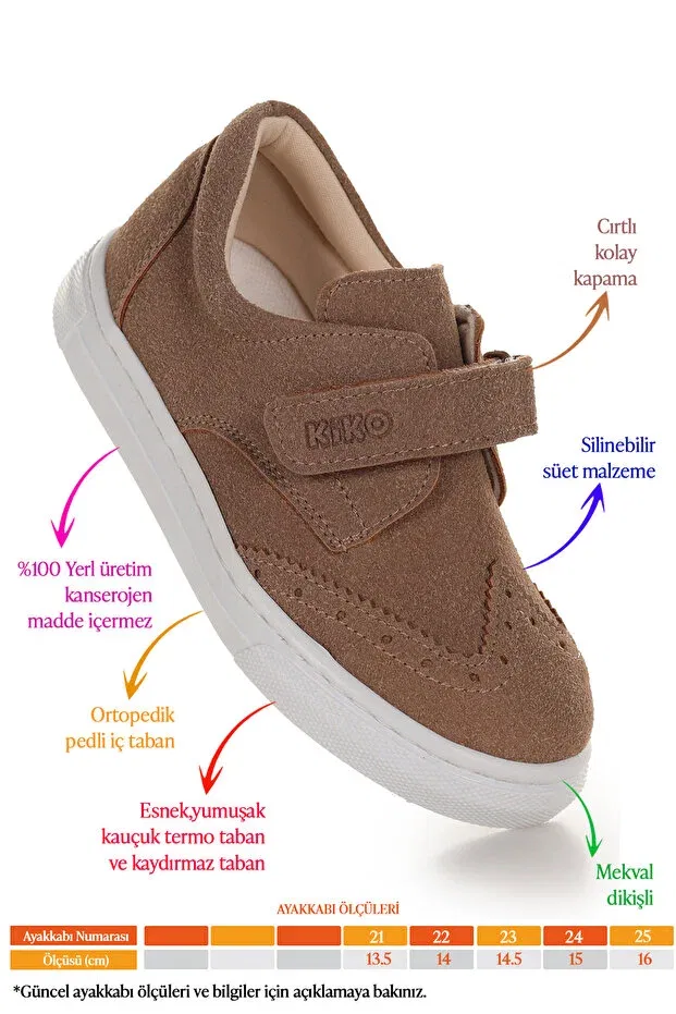 Детские кроссовки для мальчиков на липучке Richie Kiko Kids, Sand — фото 2