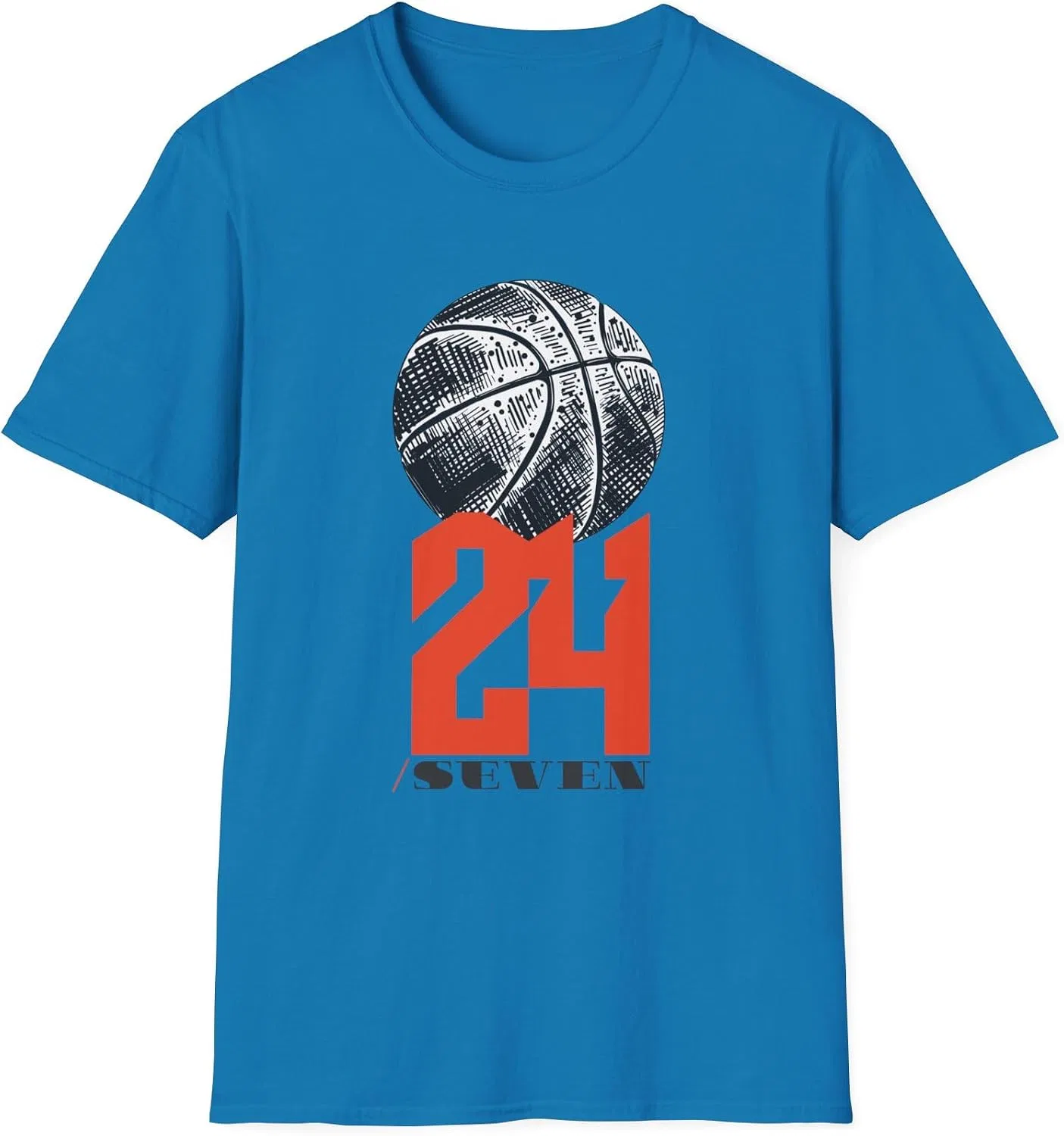 Футболка с принтом 24/7 Basketball Gildan 64000, Sapphire