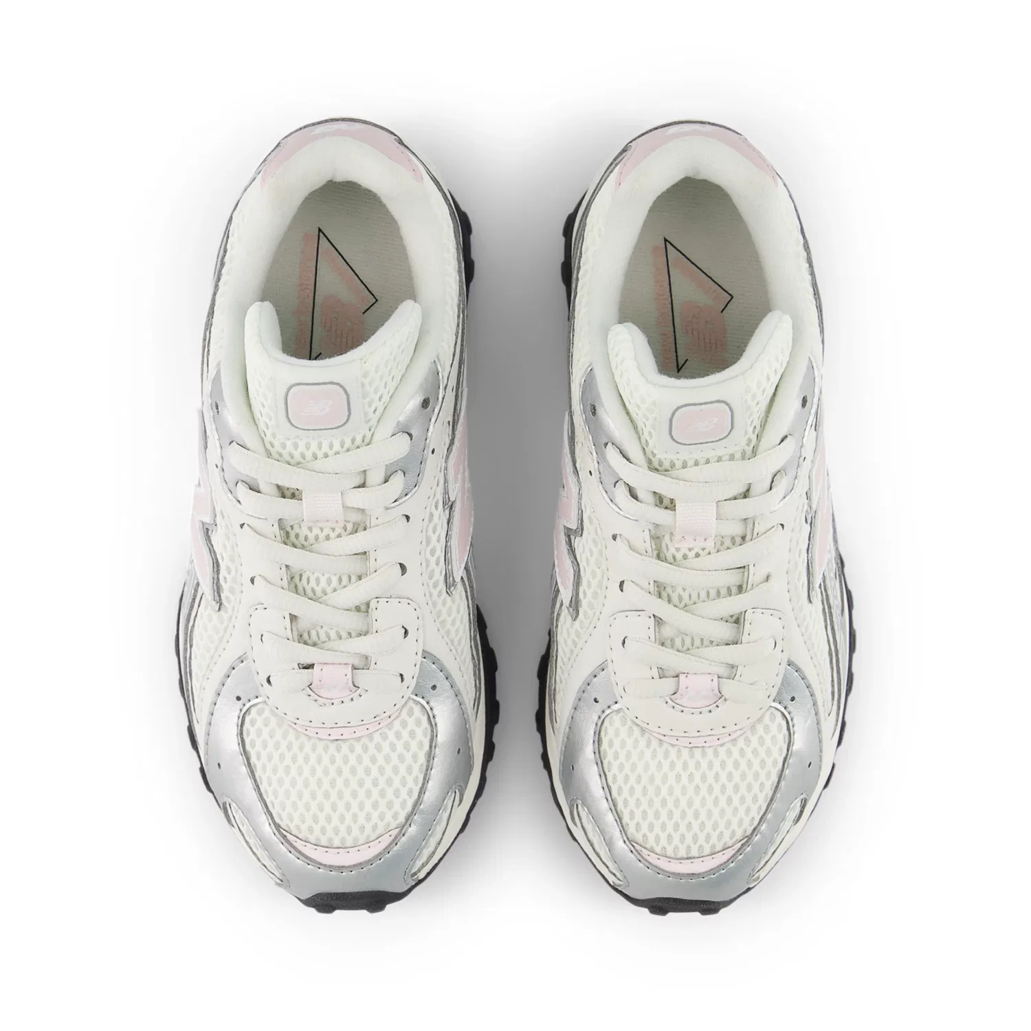 Детские кроссовки на шнуровке с принтом 204L Lace New Balance, White with Rosewood — фото 4