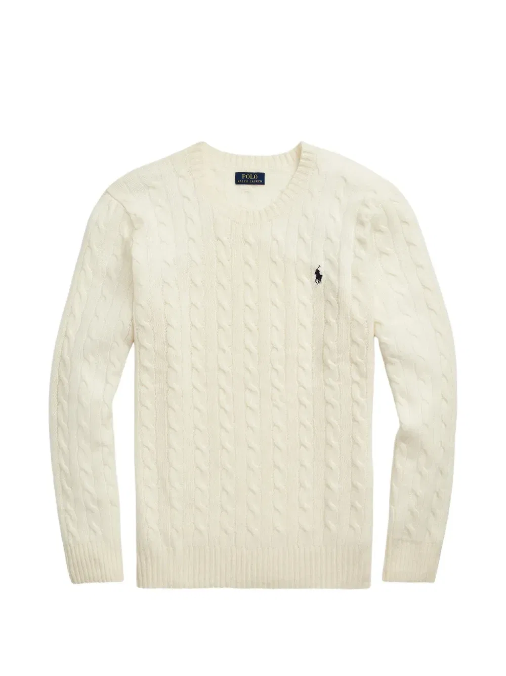 Свитер фактурной вязки с круглым вырезом Polo Ralph Lauren, бежевый