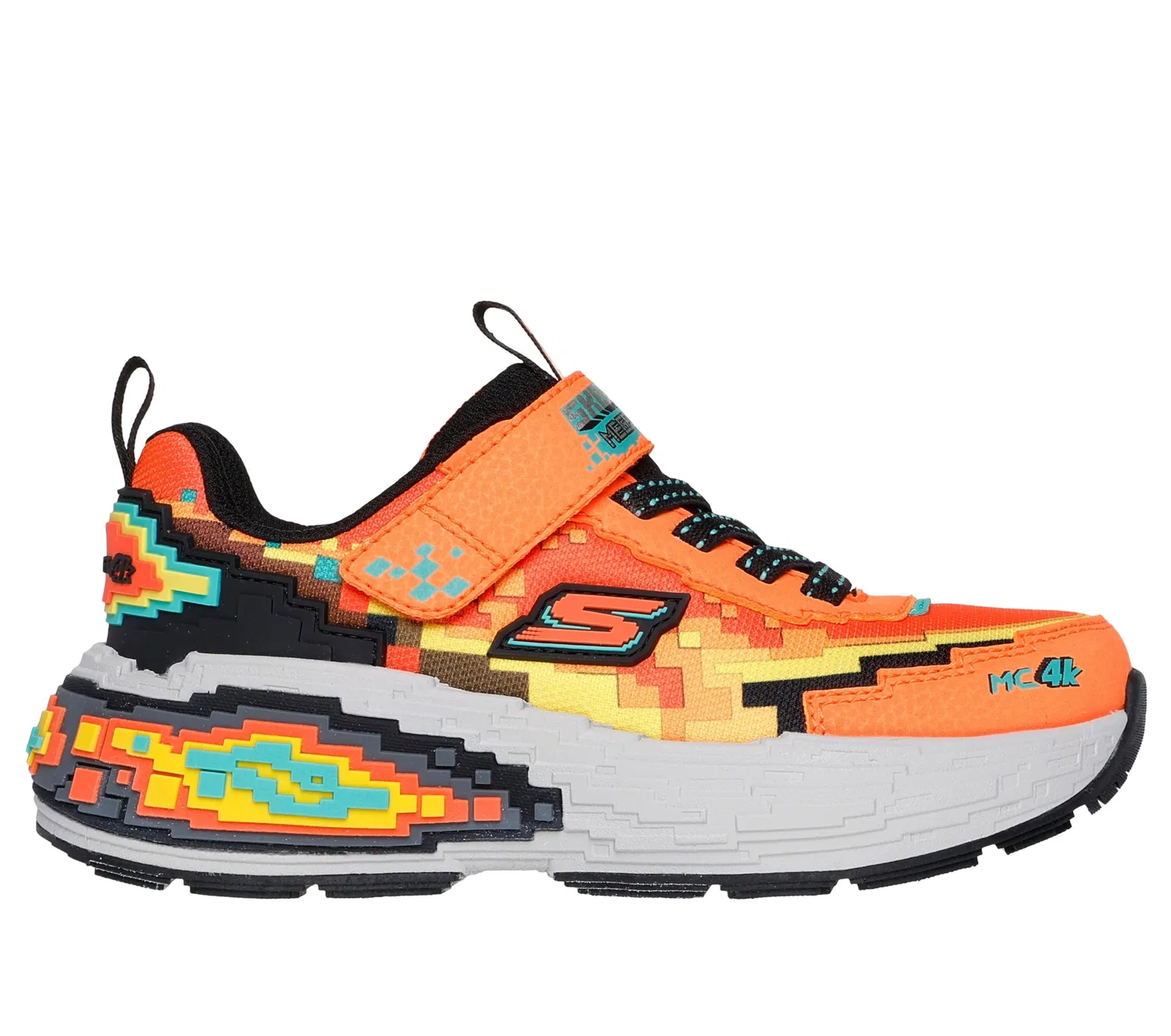 Детские кроссовки для мальчиков с графическим принтом Mega-craft 4k Skechers, Orange Black