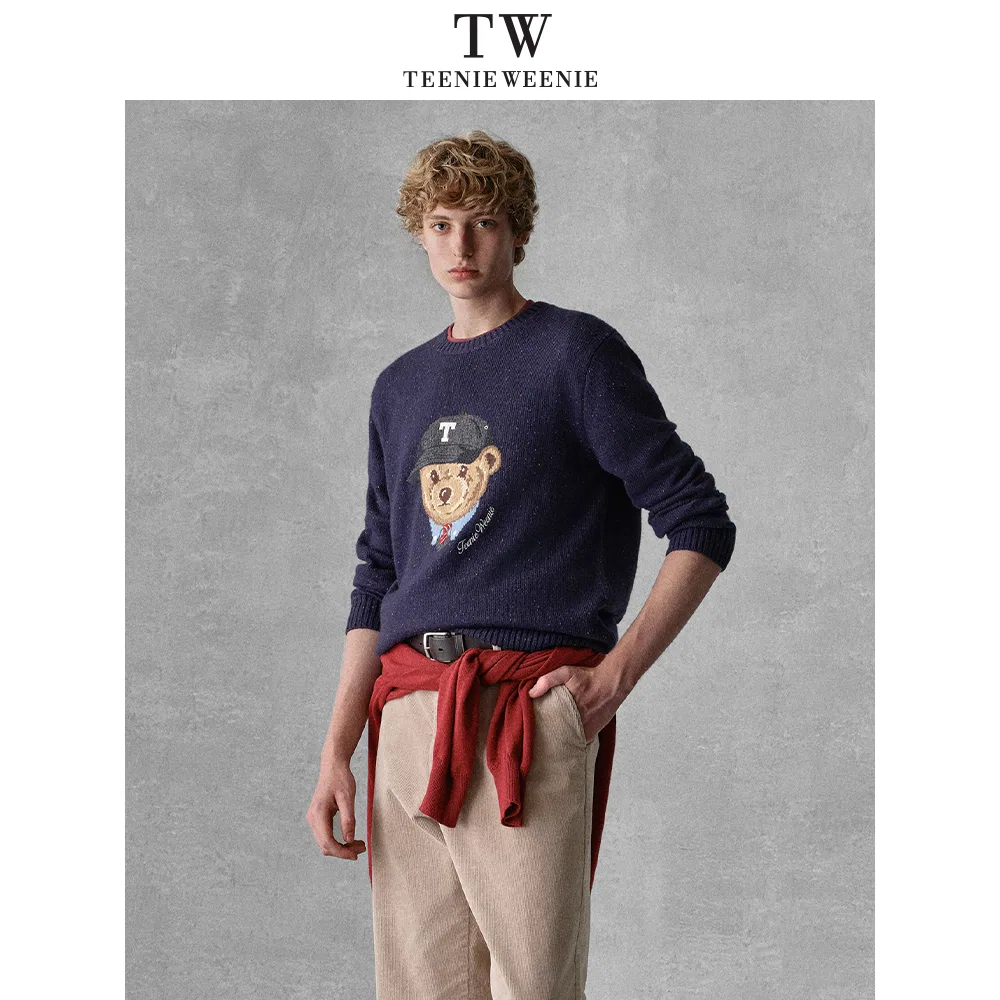 Детский свитер Unisex Teenie Weenie Men, Navy Blue — фото 4