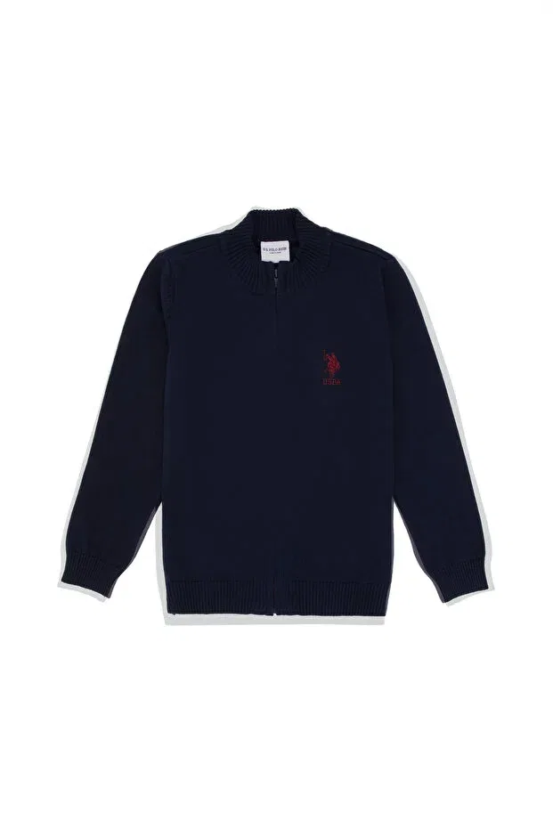 Детский кардиган на молнии с длинным рукавом U.S. Polo Assn., Navy Blue — фото 2