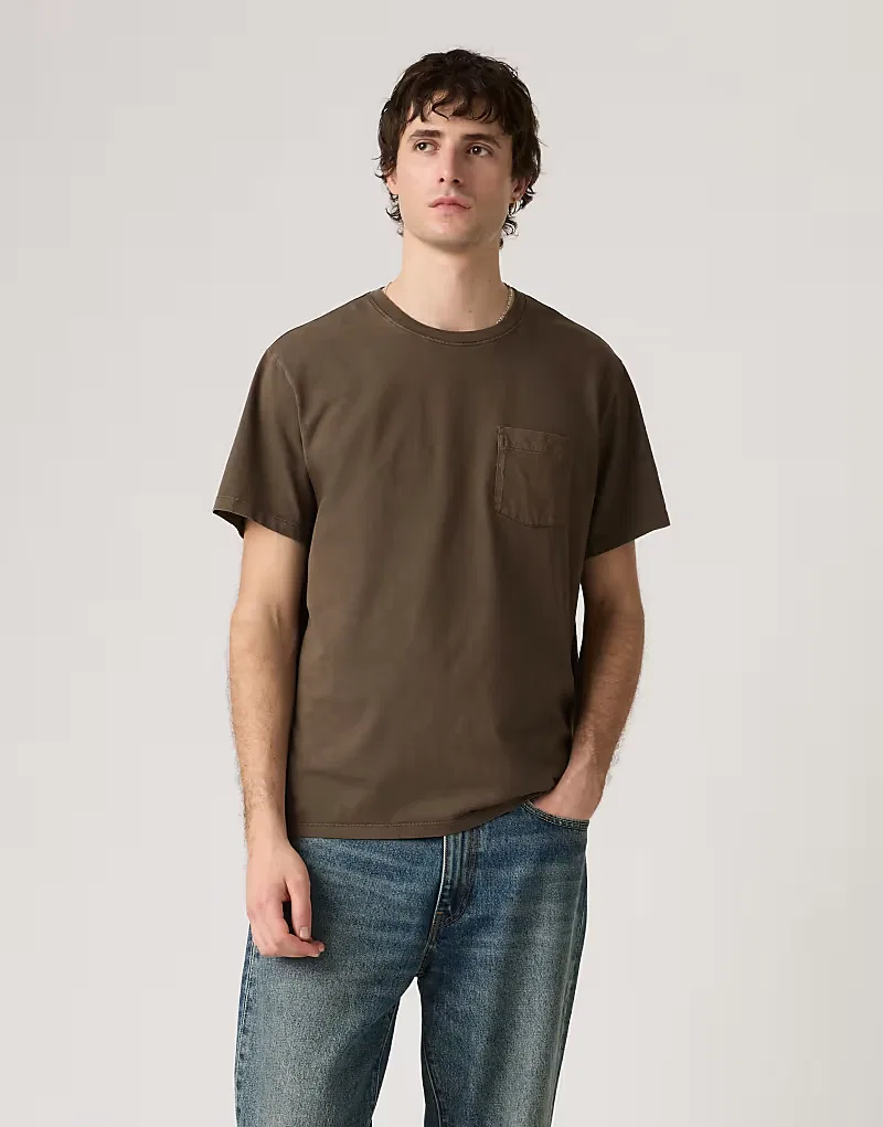 Футболка Levi's Essential с карманом, коричневый