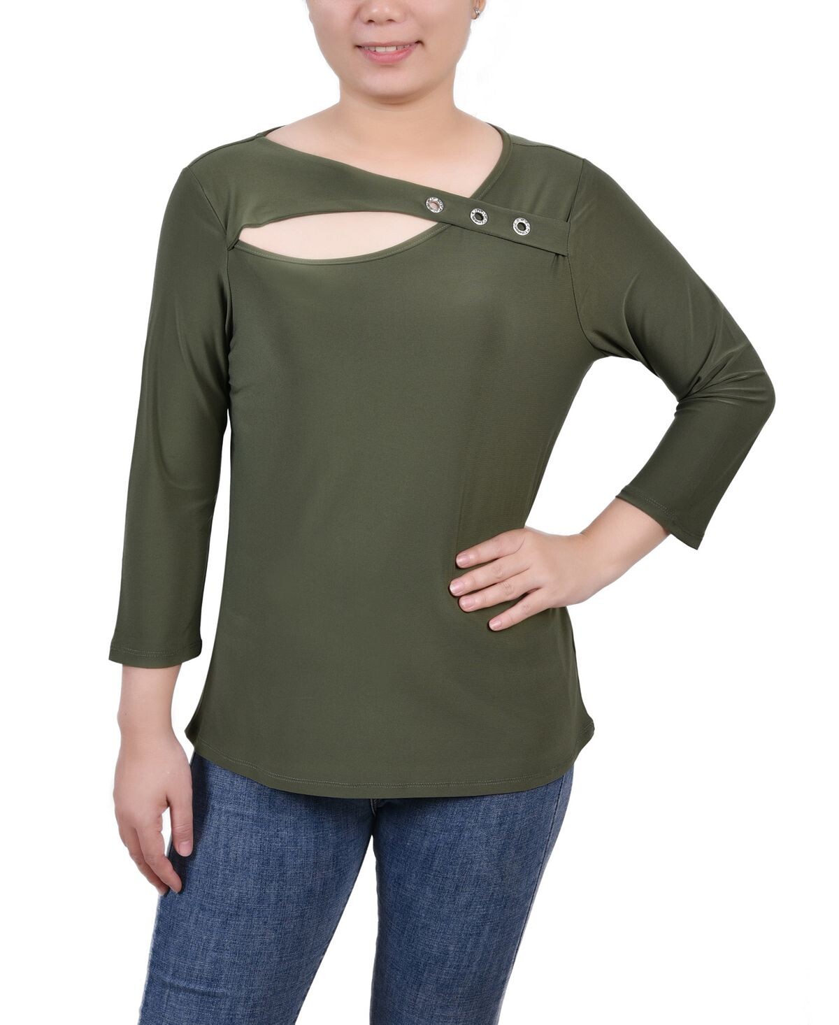 

Топ petite с вырезом на рукаве 3/4 NY Collection, мульти