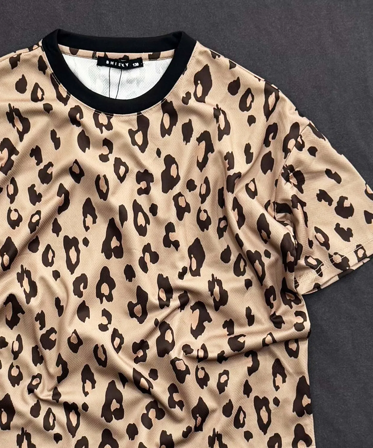 Детская футболка с принтом из сухой сетки Oversize SHISKY, Beige