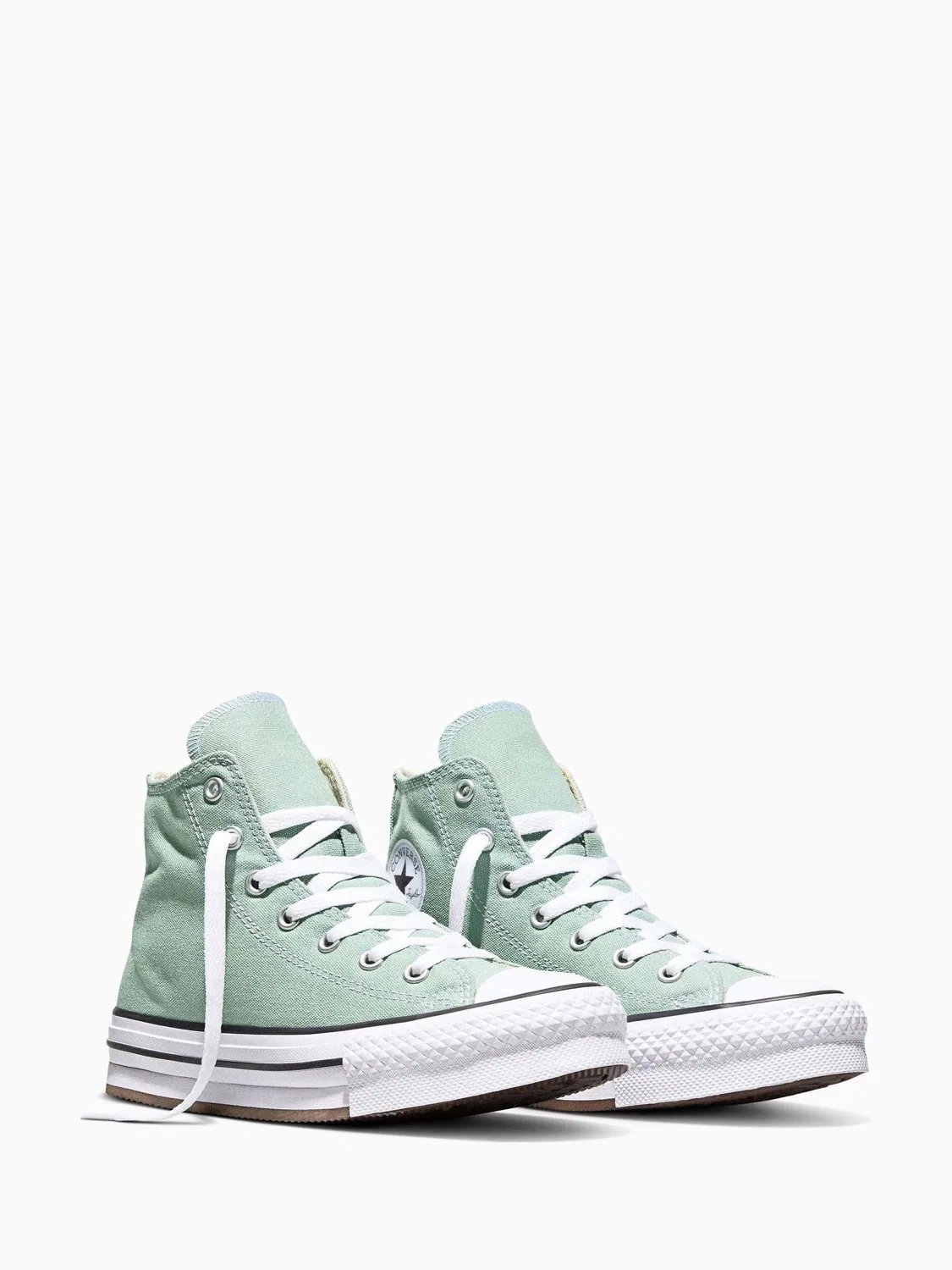 Кроссовки высокие платформа Converse Chuck Taylor EVA Lift, зеленые — фото 2