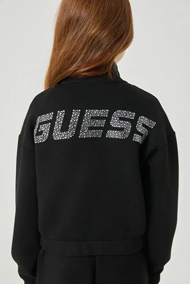 Детское для девочек свитшот с длинным рукавом Guess, Black — фото 4
