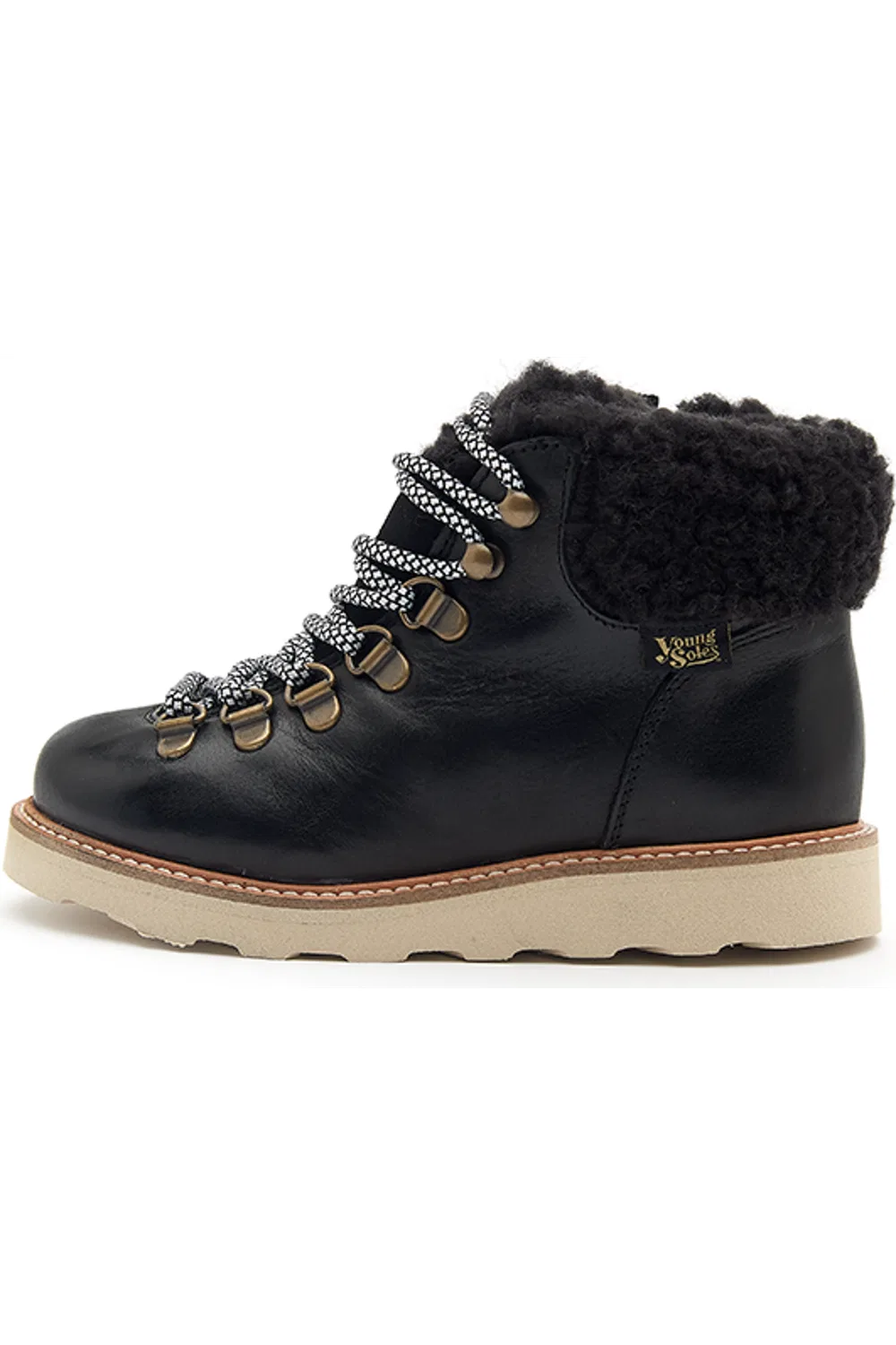 Детские ботинки походные с шерстяным воротником Eddie Wool Young Soles, черный — фото 2