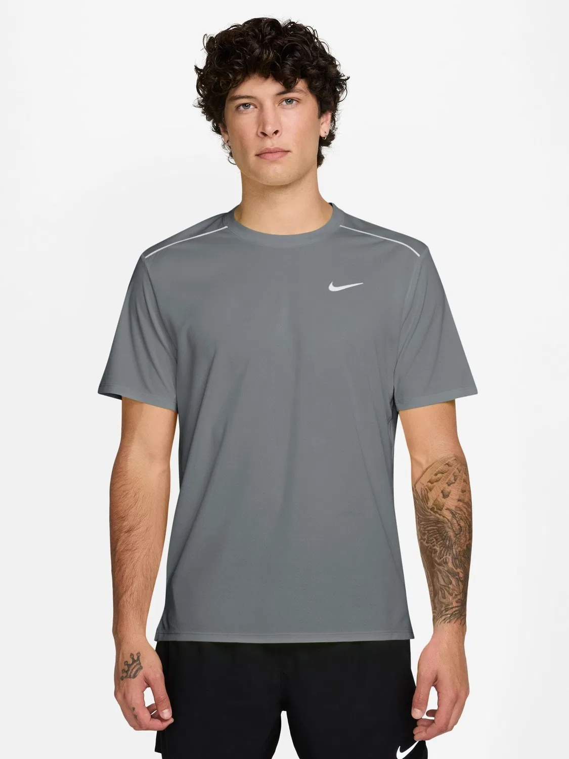 Футболка беговая Miler Nike, дымчато-серый — фото 2