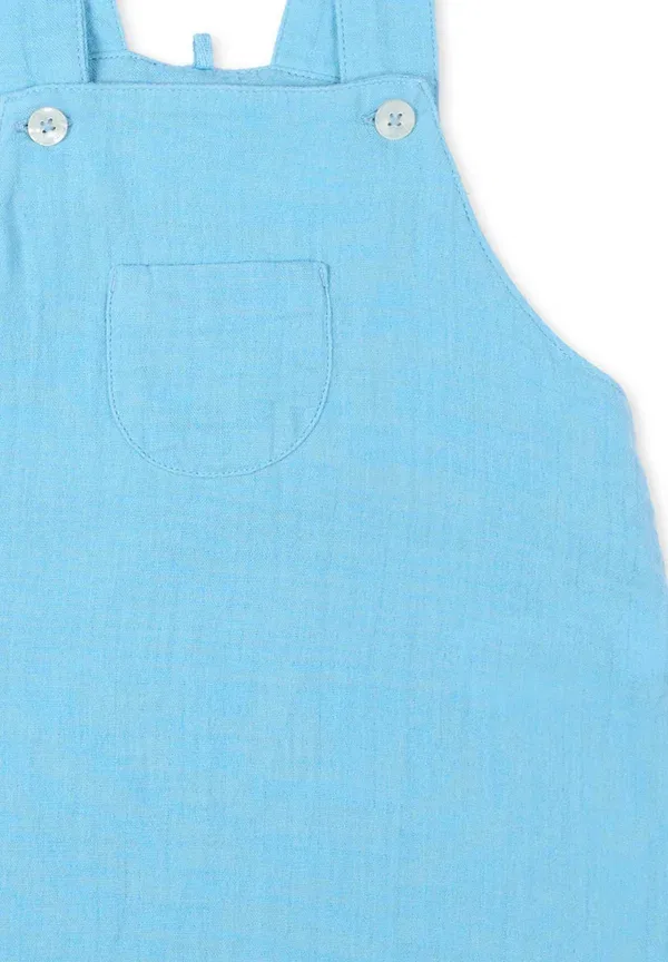 Комбинезон хлопковый Salopette Petit Bateau, light blue, светло-голубой — фото 3