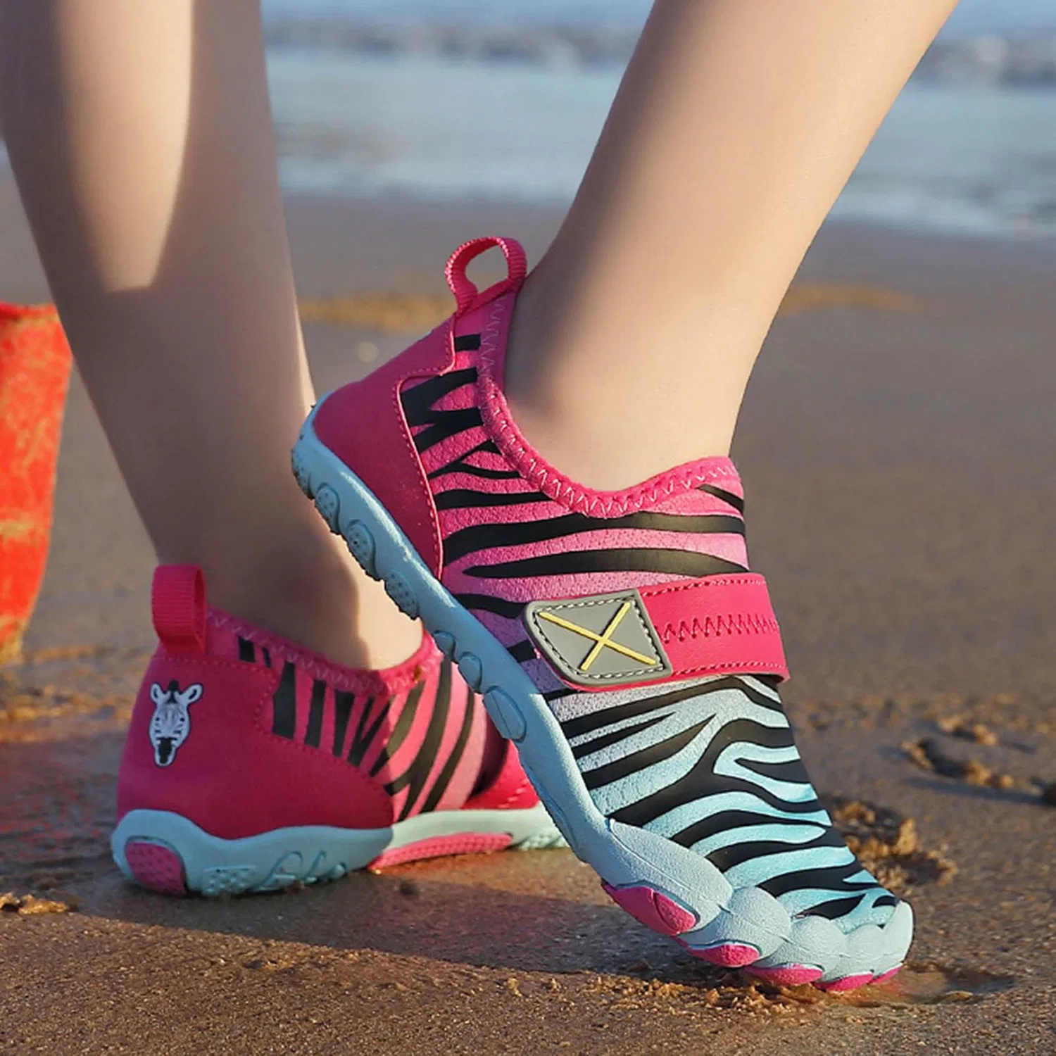 Детские кроссовки для мальчиков с принтом Grounding Shoes, Pink — фото 2