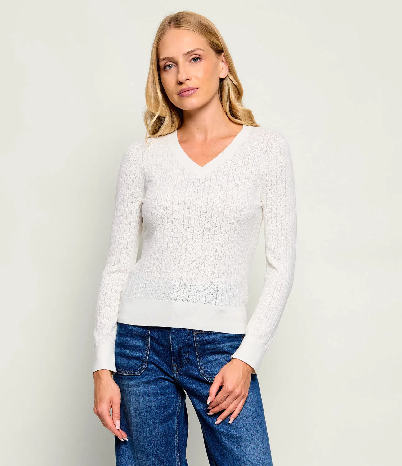 Блузка с длинным рукавом Calvin Klein, ecru