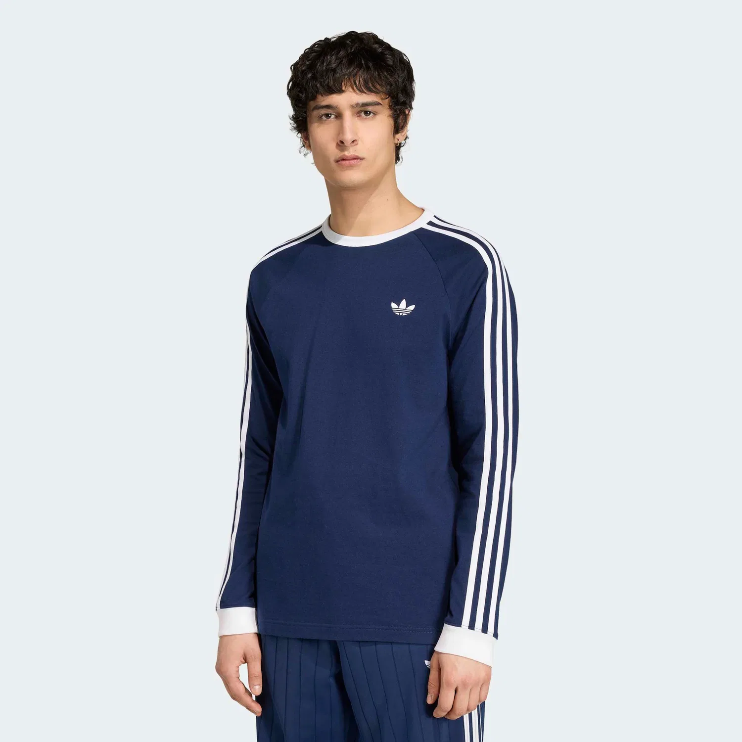Мужской лонгслив с тремя полосками Adidas Originals, Night Indigo