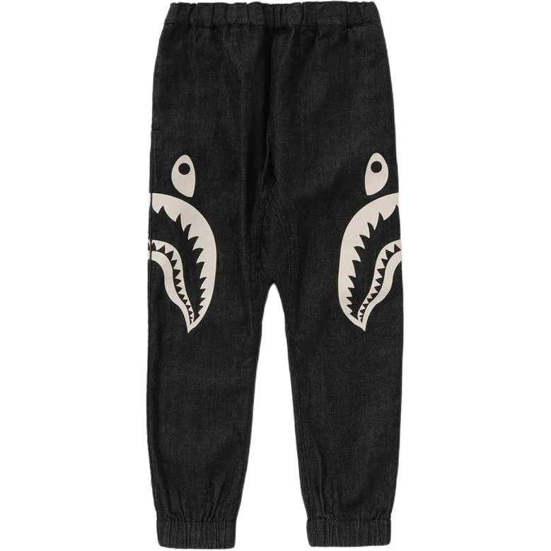 Детские джинсы в стиле хип-хоп A BATHING APE, Black White