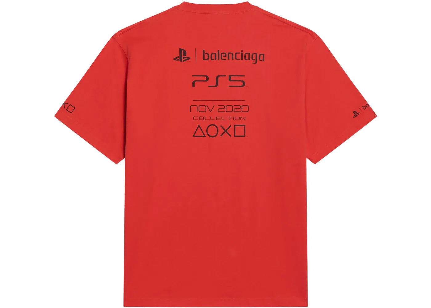 Мужская футболка с принтом Balenciaga x PlayStation Boxy T-shirt Balenciaga, Red — фото 2