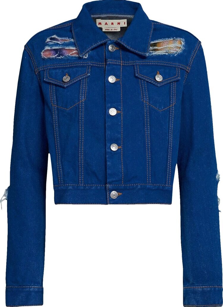 

Куртка Marni Cropped Mohair Denim Jacket 'Illusion Blue', синий