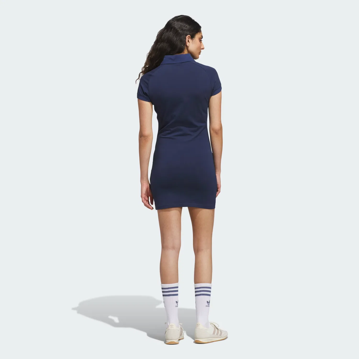 Женское платье поло облегающего кроя Polo Dress Adidas Originals, темно-синий — фото 2
