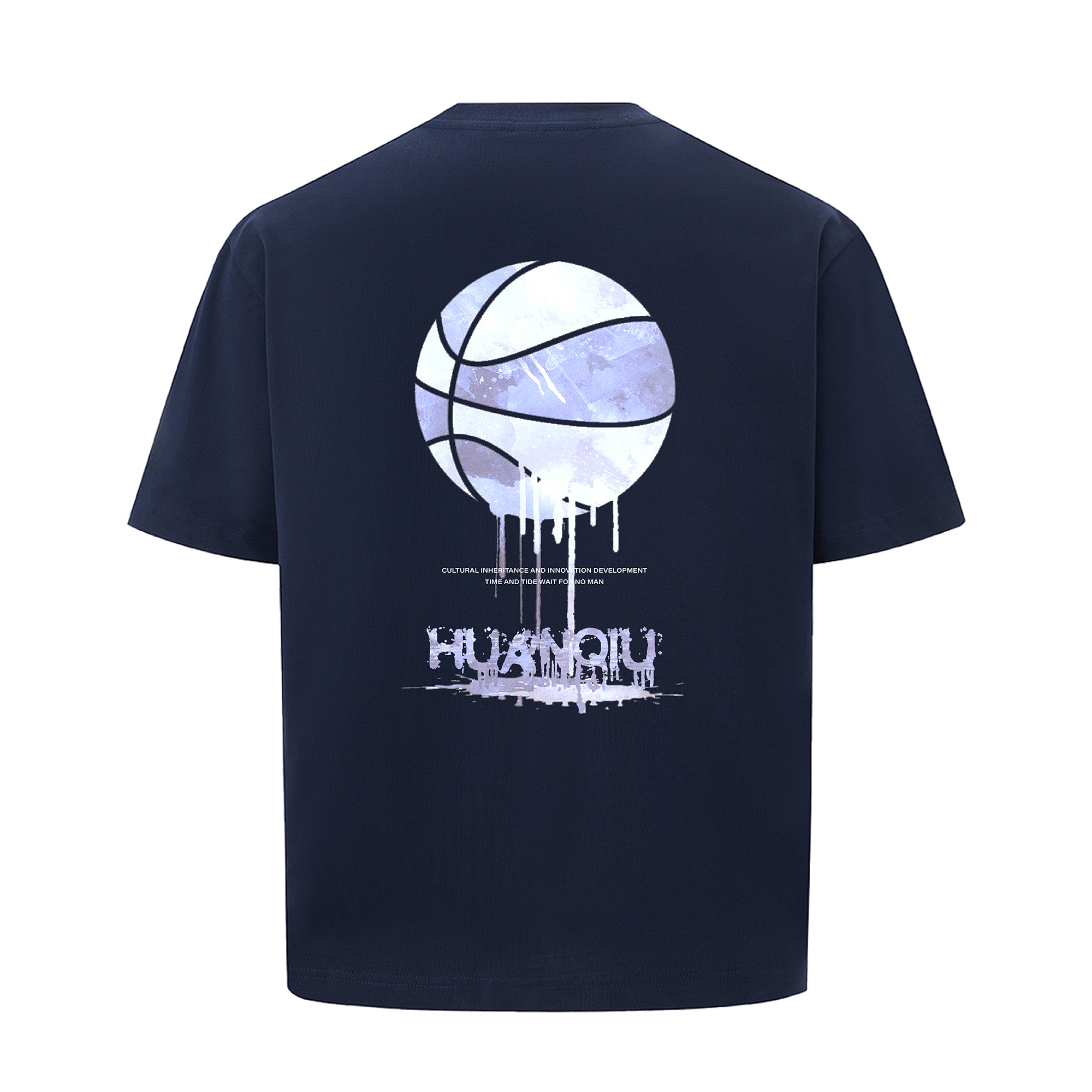 

Футболка Unisex Crew Neck тонкая Heavyweight HUANQIU, темно-синий-фиолетовый
