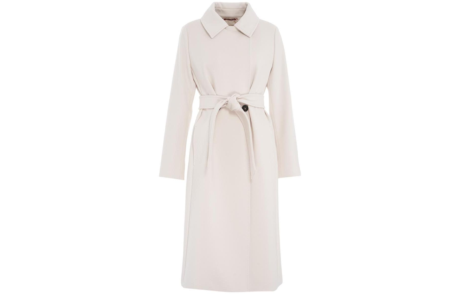 

Приталенное пальто из мериносовой шерсти MaxMara Studio, белый