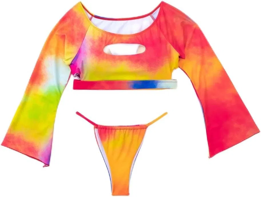 Женский бикини-комплект с ярким узором Tie Dye