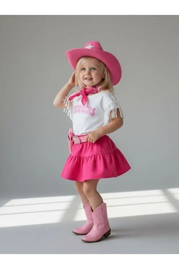 Детская футболка для девочек с принтом Tassel Detailed Design Zekids, White
