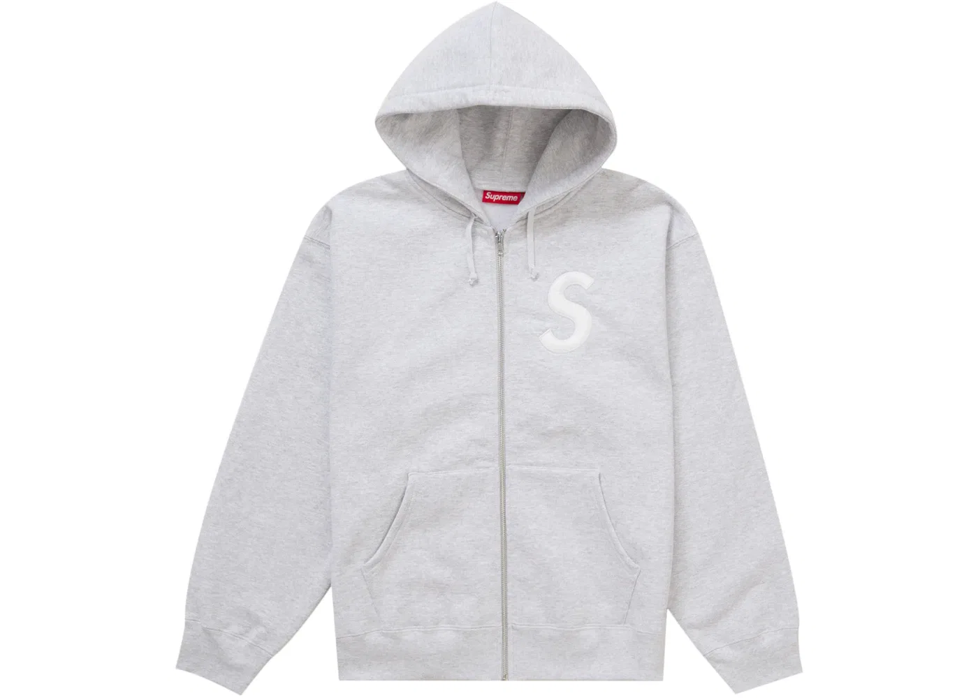 Мужская худи с молнией S Logo Supreme, Ash Grey
